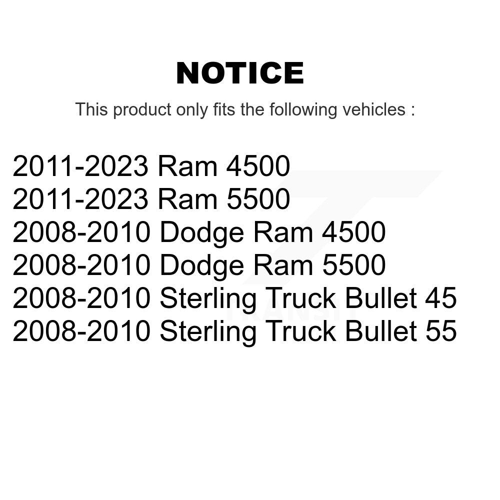 SIM SIM-1335 Front, Rear Semi-Metallic Brake Pads for 2008-2023 Dodge Ram 4500, Dodge Ram 5500 and Select Vehicles