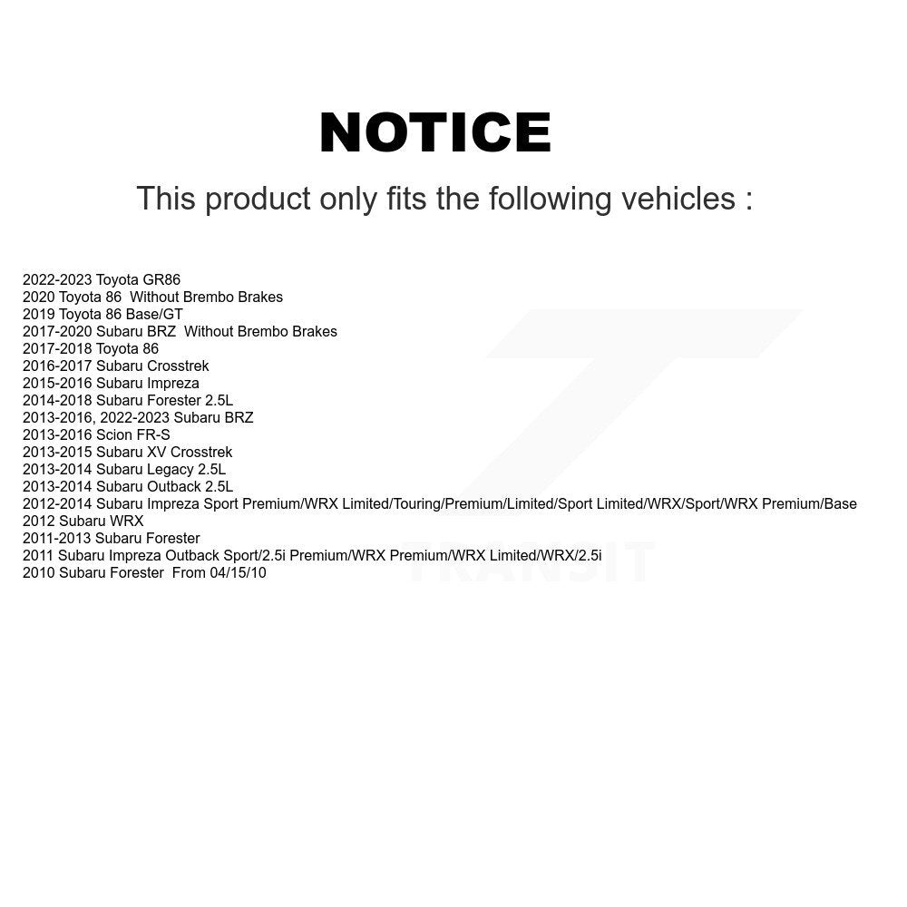 SIM SIM-1539 Front Semi-Metallic Brake Pads for 2010-2023 Subaru Forester, Subaru Impreza and Select Vehicles