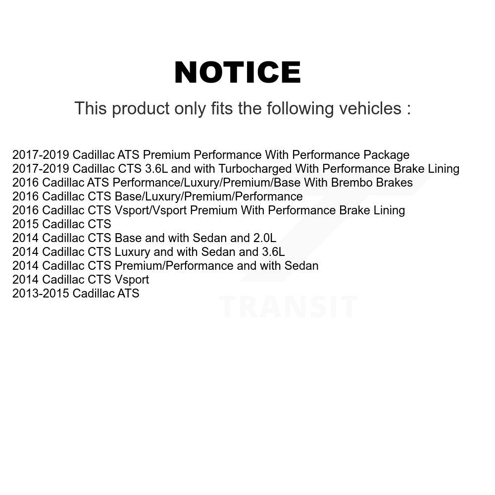 SIM SIM-1659 Rear Semi-Metallic Brake Pads for 2013-2019 Cadillac ATS, CTS