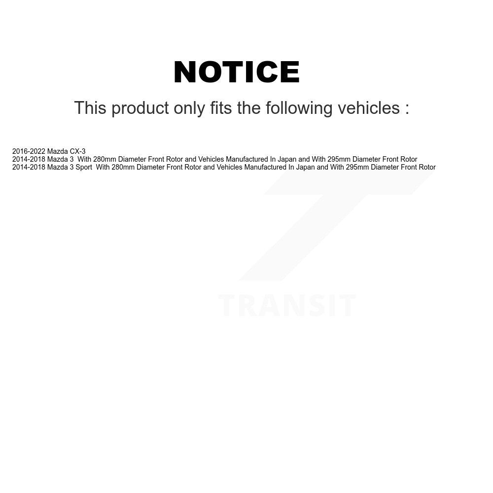 SIM SIM-1728 Front Semi-Metallic Brake Pads for 2014-2022 Mazda 3, 3 Sport, CX-3