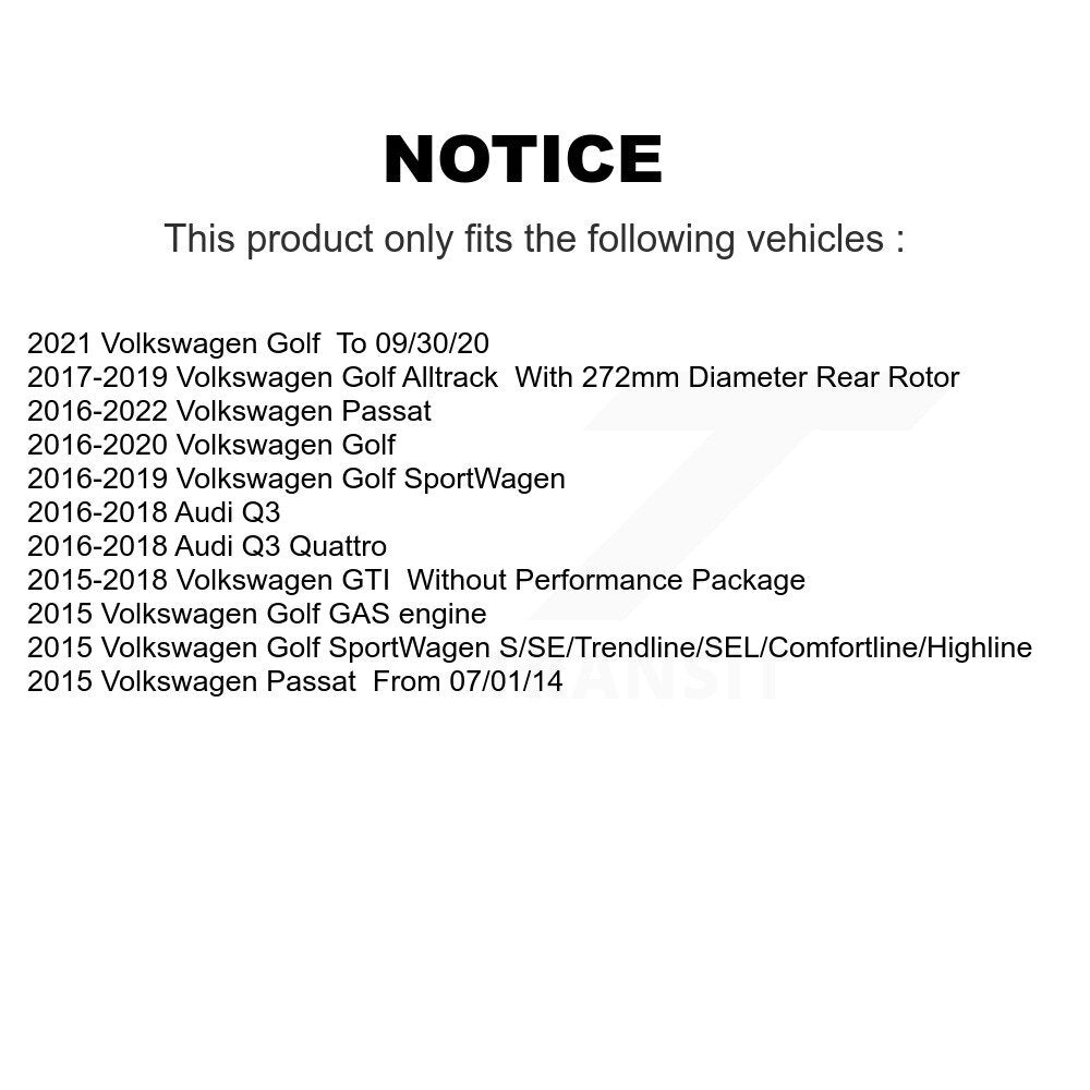 SIM SIM-1779 Rear Semi-Metallic Brake Pads for 2015-2022 Volkswagen GTI, Volkswagen Golf and Select Vehicles