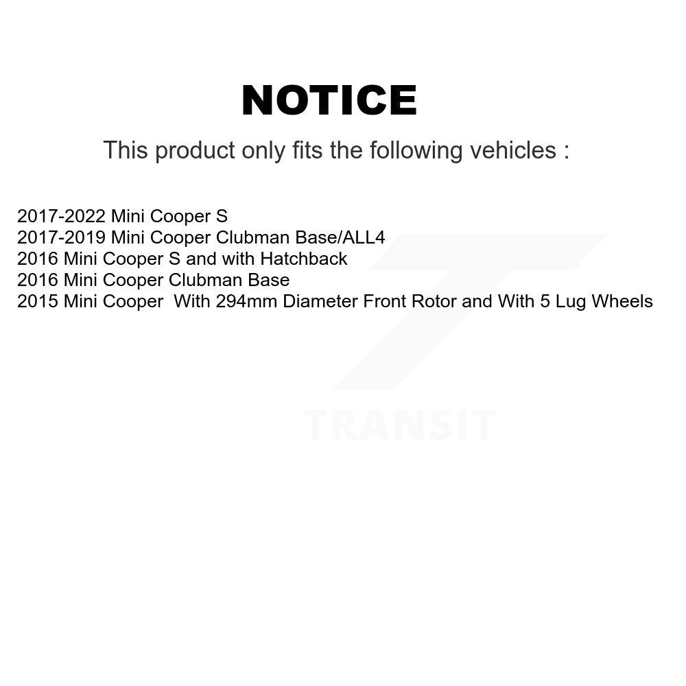 SIM SIM-1801 Front Semi-Metallic Brake Pads for 2015-2022 Mini Cooper, Cooper Clubman