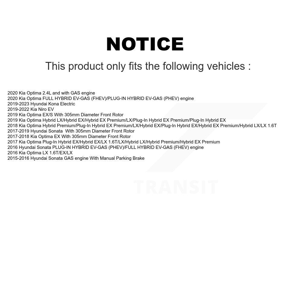 SIM SIM-1826 Front Semi-Metallic Brake Pads for 2015-2023 Hyundai Sonata, Kia Optima and Select Vehicles
