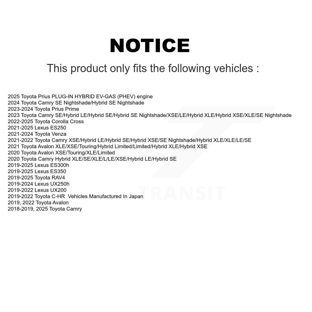 SIM SIM-2076 Front Semi-Metallic Brake Pads for 2018-2025 Toyota Camry, Lexus ES300h and Select Vehicles