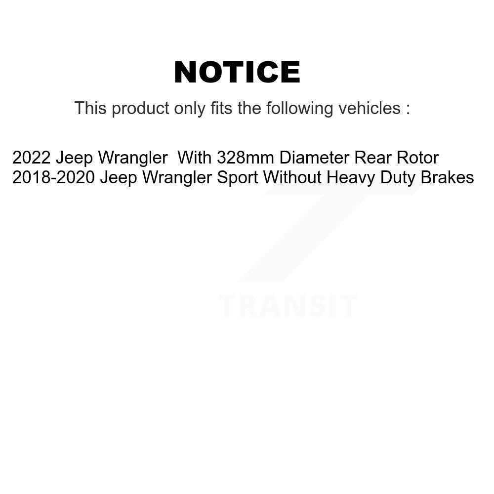 SIM SIM-2172 Rear Semi-Metallic Brake Pads for 2018-2022 Jeep Wrangler