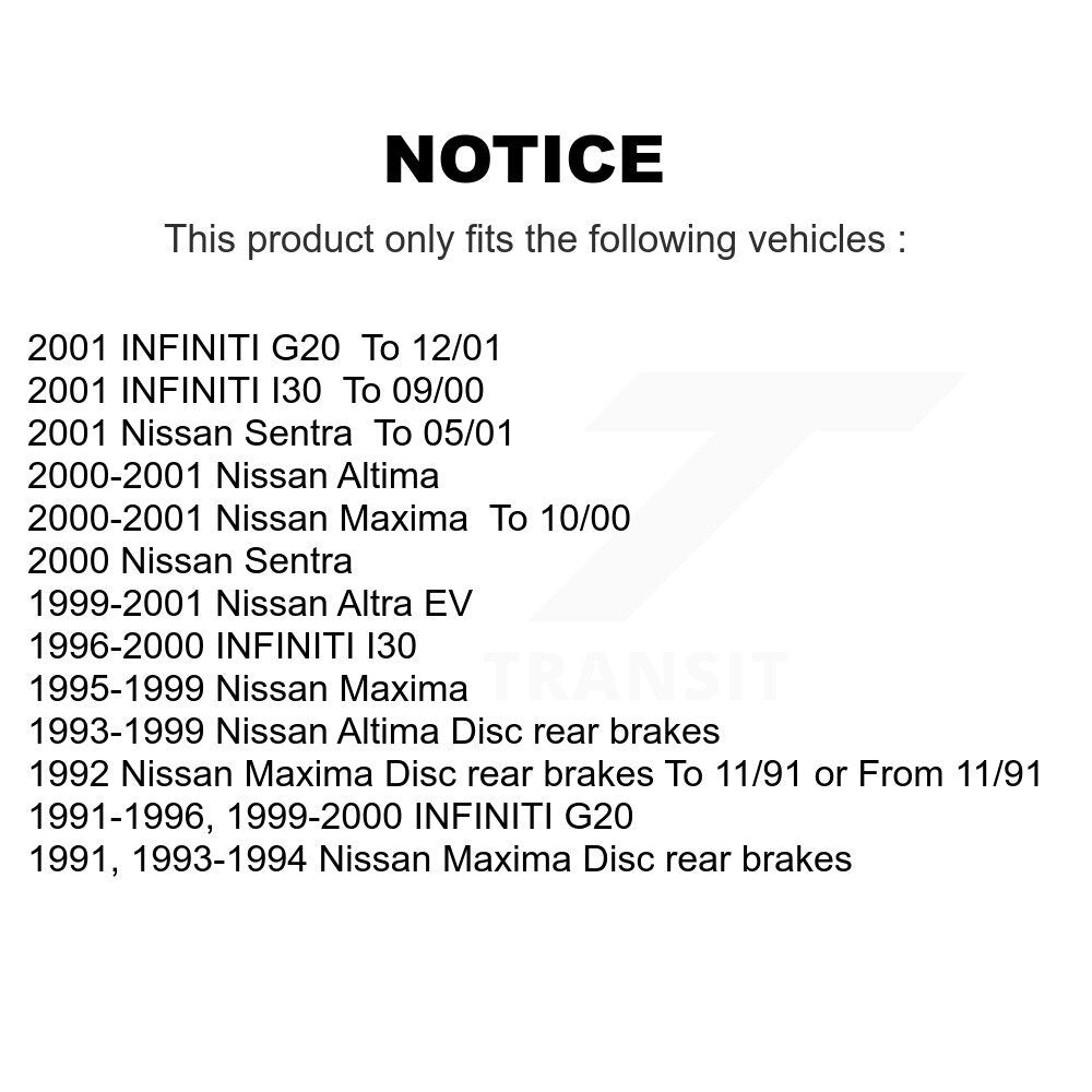 SIM SIM-595 Rear Semi-Metallic Brake Pads for 1991-2001 INFINITI G20, Nissan Maxima and Select Vehicles