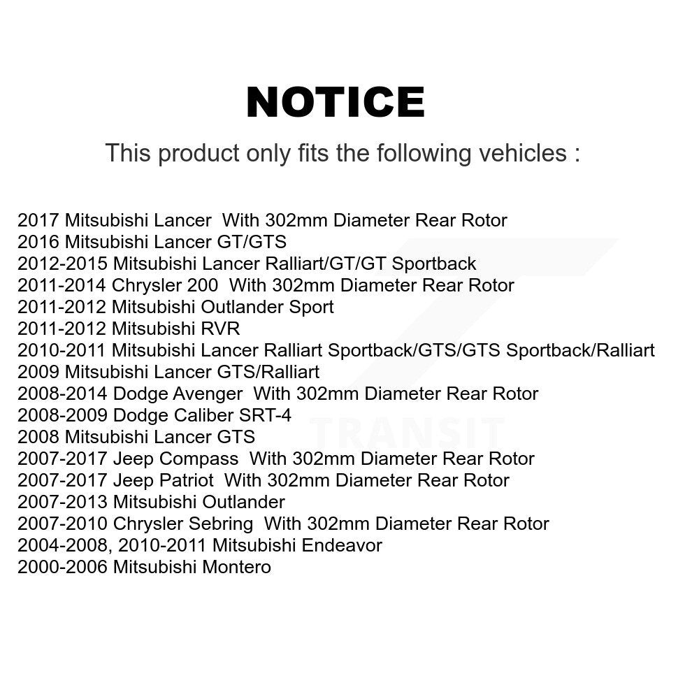 SIM SIM-868 Rear Semi-Metallic Brake Pads for 2000-2017 Mitsubishi Montero, Mitsubishi Endeavor and Select Vehicles