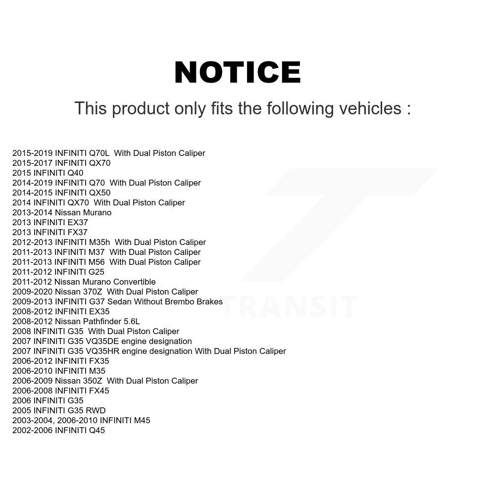 SIM SIM-888 Front Semi-Metallic Brake Pads for 2002-2020 INFINITI Q45, INFINITI M45 and Select Vehicles