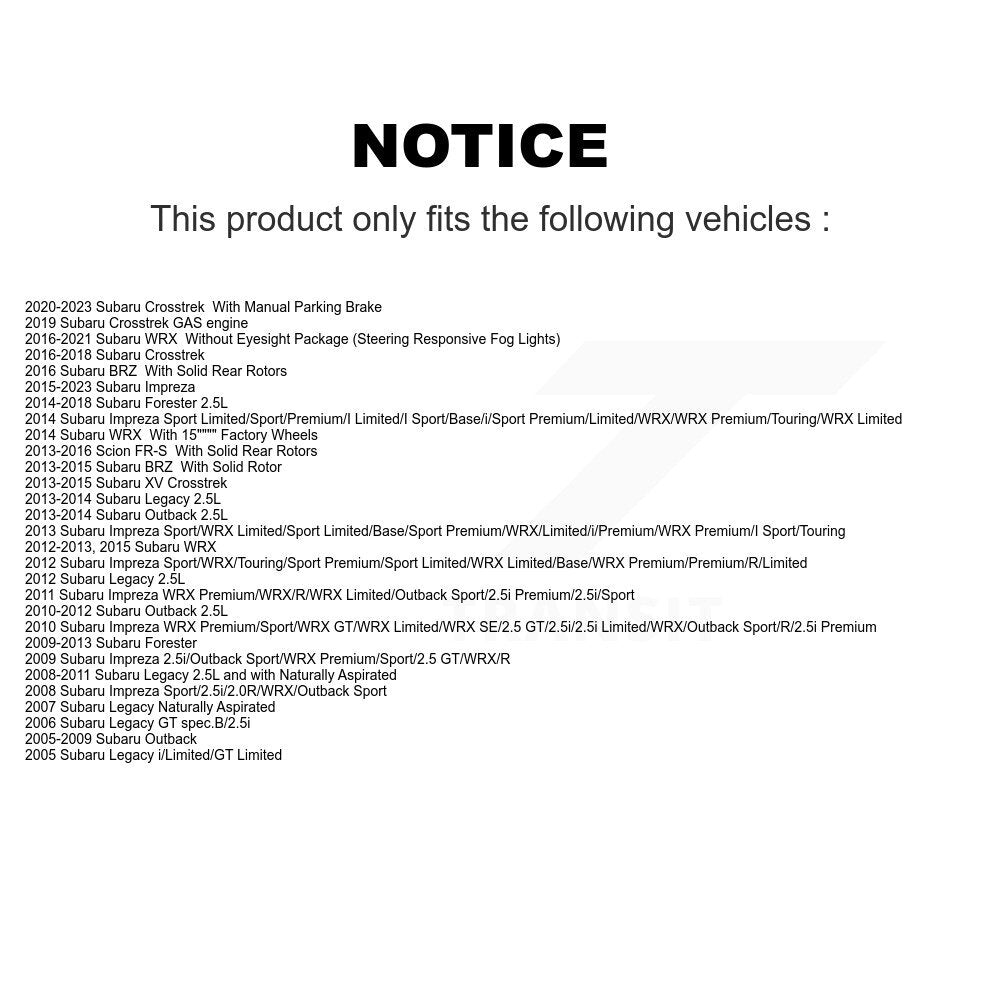 TEC TEC-1114 Rear Ceramic Brake Pads for 2005-2023 Subaru Legacy, Subaru Outback and Select Vehicles