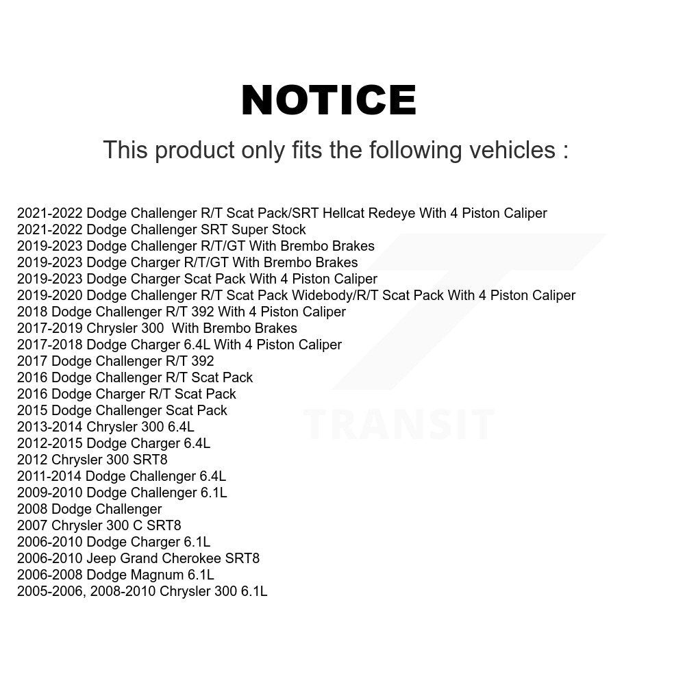 TEC TEC-1149 Front Ceramic Brake Pads for 2005-2023 Chrysler 300, Dodge Charger and Select Vehicles