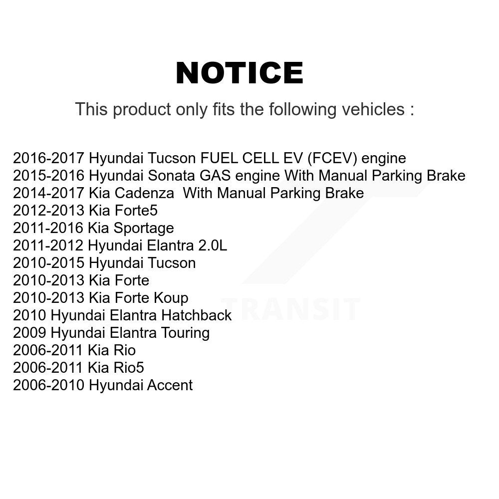 TEC TEC-1157 Rear Ceramic Brake Pads for 2006-2017 Hyundai Accent, Kia Rio and Select Vehicles