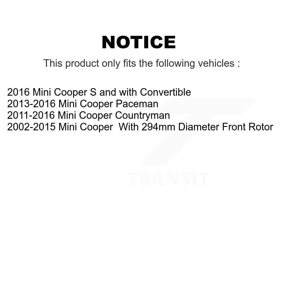 TEC TEC-1204 Front Ceramic Brake Pads for 2002-2016 Mini Cooper, Cooper Countryman, Cooper Paceman