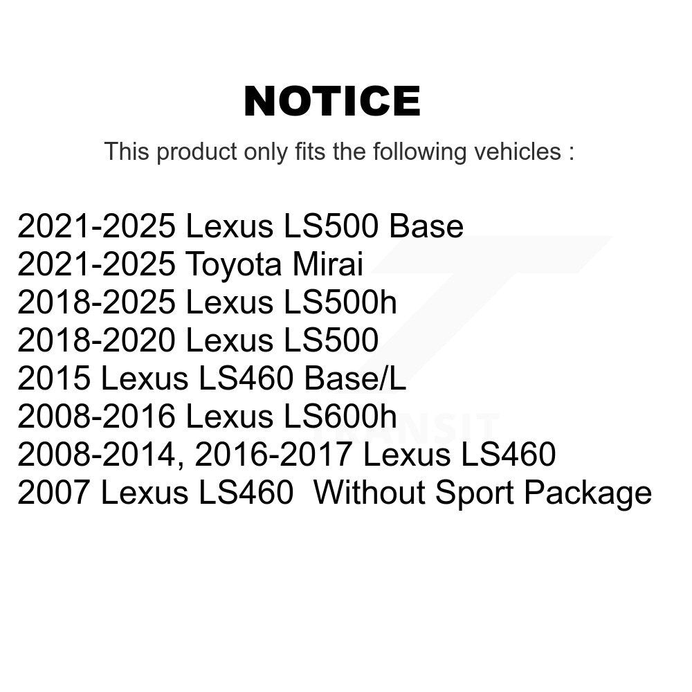 TEC TEC-1283 Rear Ceramic Brake Pads for 2007-2025 Lexus LS460, Lexus LS600h and Select Vehicles