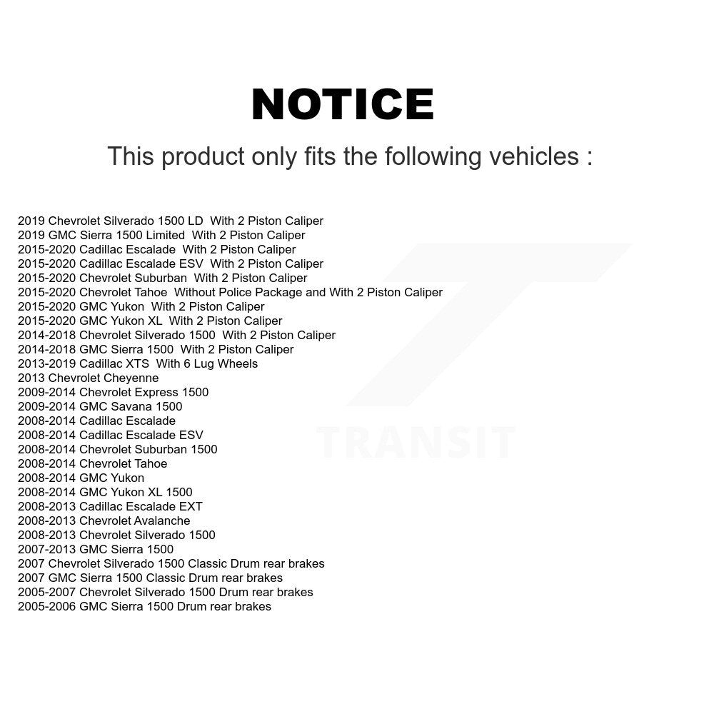 TEC TEC-1363 Front Ceramic Brake Pads for 2005-2020 Chevrolet Silverado 1500, GMC Sierra 1500 and Select Vehicles