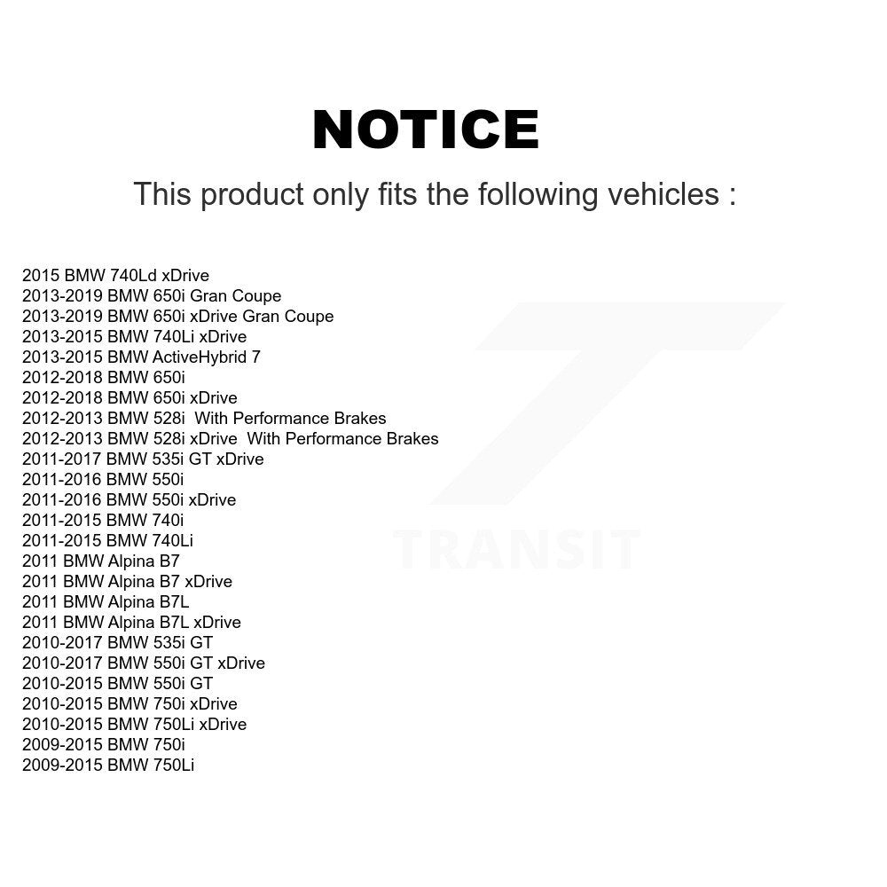 TEC TEC-1409 Front Ceramic Brake Pads for 2009-2019 BMW 750Li, BMW 750i and Select Vehicles