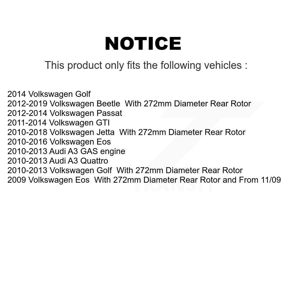 TEC TEC-1456 Rear Ceramic Brake Pads for 2009-2019 Volkswagen Eos, Audi A3 and Select Vehicles