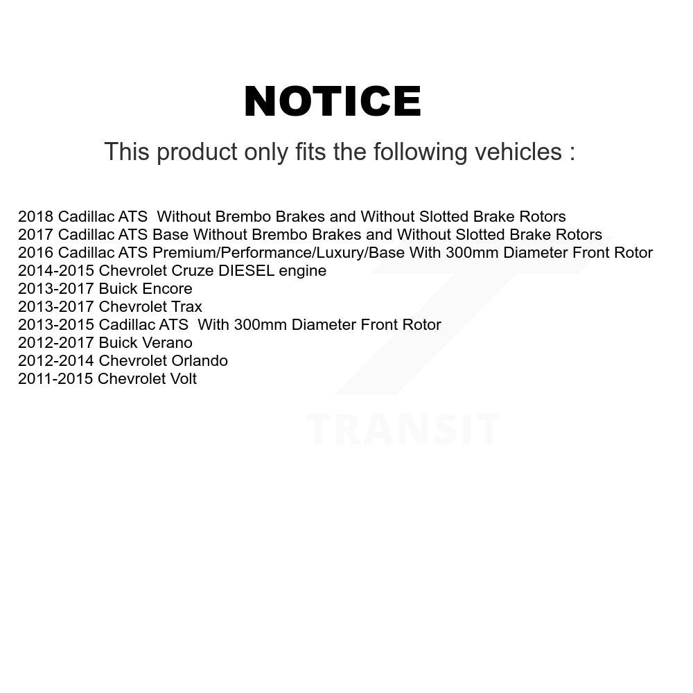TEC TEC-1467 Front Ceramic Brake Pads for 2011-2018 Chevrolet Volt, Buick Verano and Select Vehicles