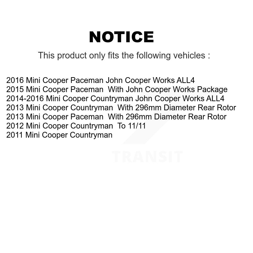 TEC TEC-1554 Rear Ceramic Brake Pads for 2011-2016 Mini Cooper Countryman, Cooper Paceman