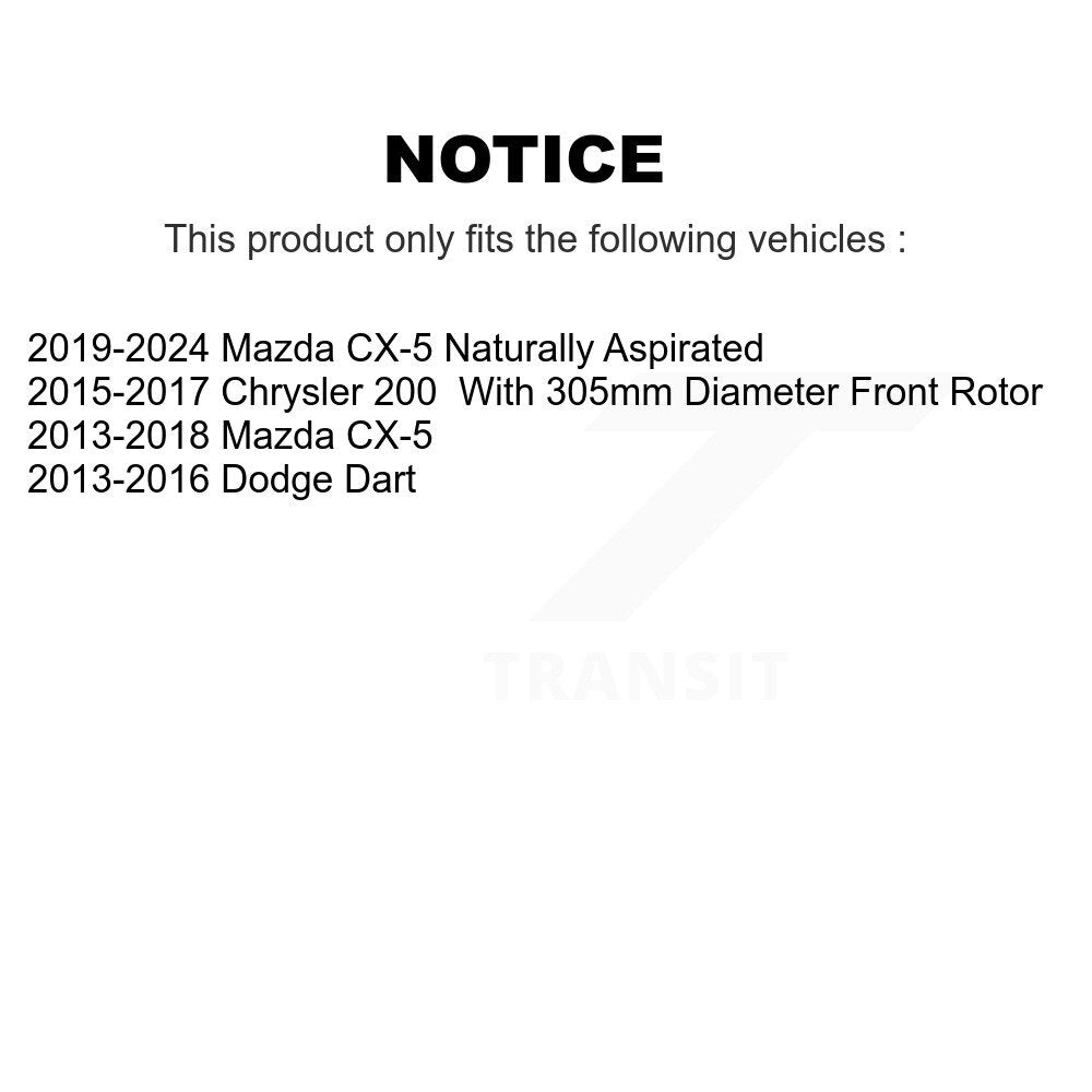 TEC TEC-1623 Front Ceramic Brake Pads for 2013-2024 Dodge Dart, Mazda CX-5, Chrysler 200