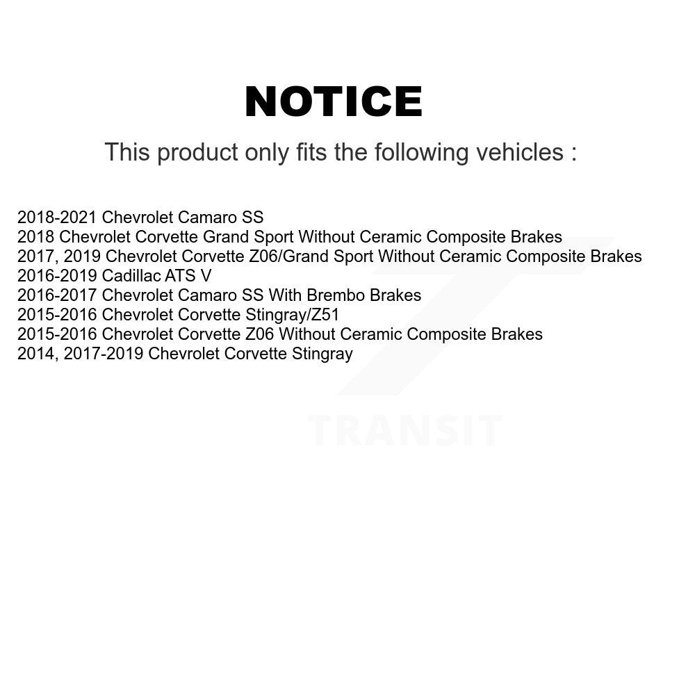 TEC TEC-1718 Rear Ceramic Brake Pads for 2014-2021 Chevrolet Corvette, Cadillac ATS, Chevrolet Camaro