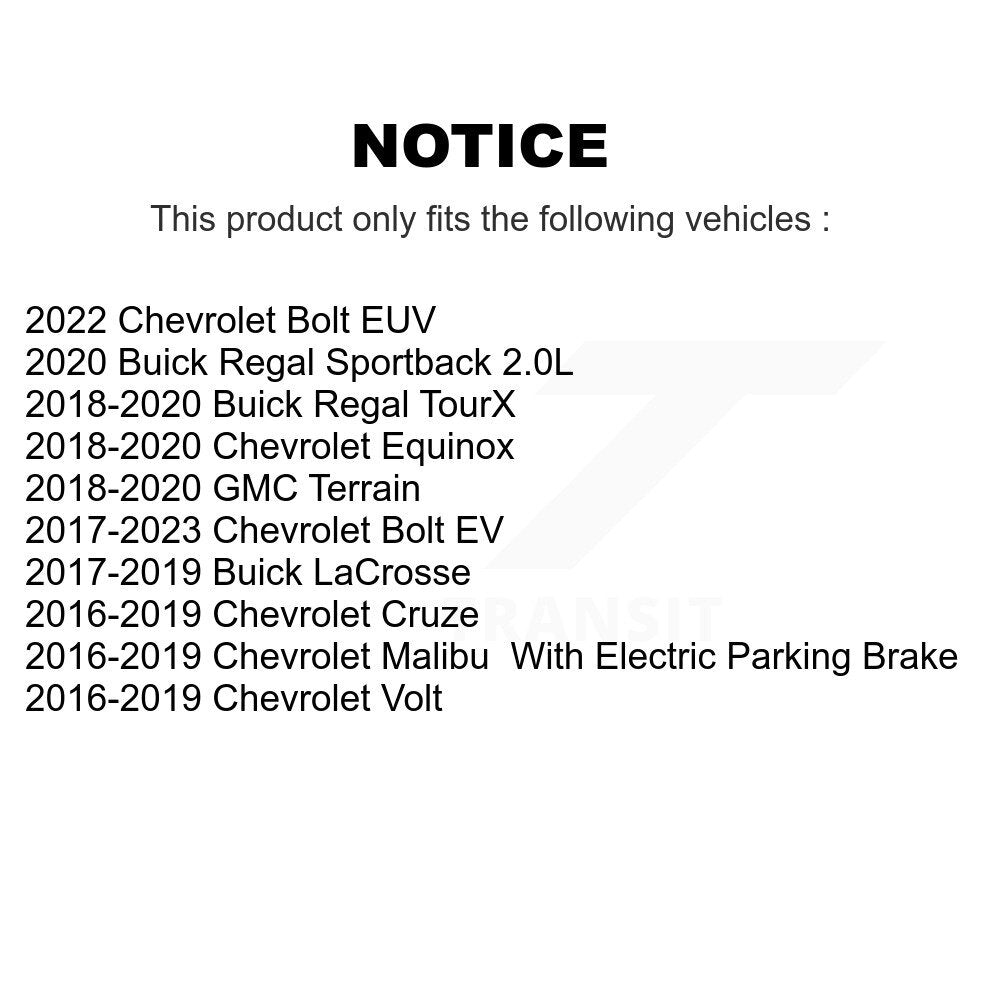 TEC TEC-1857 Rear Ceramic Brake Pads for 2016-2023 Chevrolet Cruze, Chevrolet Malibu and Select Vehicles