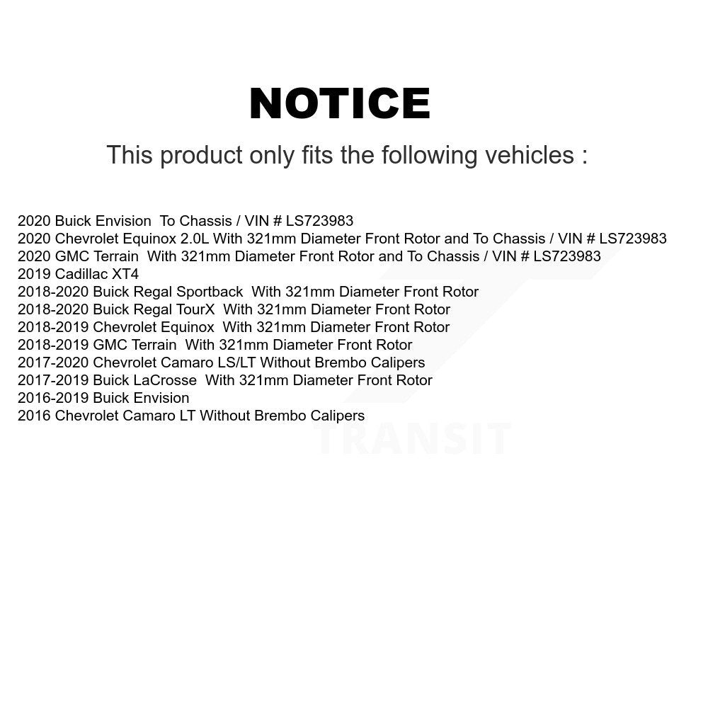 TEC TEC-1886 Front Ceramic Brake Pads for 2016-2020 Buick Envision, Chevrolet Camaro and Select Vehicles