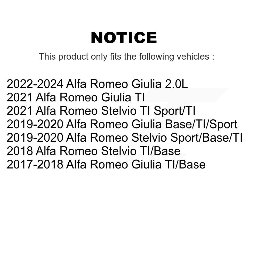 TEC TEC-1989 Rear Ceramic Brake Pads for 2017-2024 Alfa Romeo Giulia, Stelvio