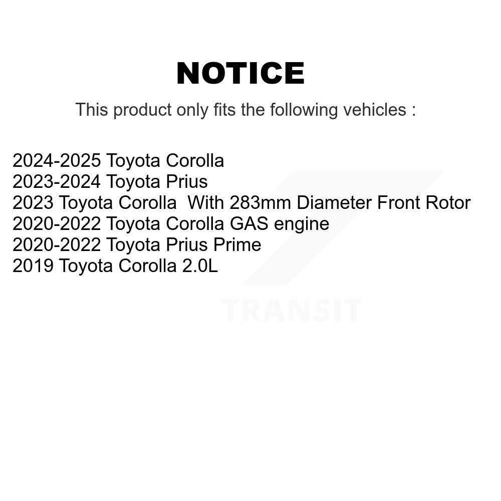 TEC TEC-2176 Front Ceramic Brake Pads for 2019-2025 Toyota Corolla, Prius Prime, Prius