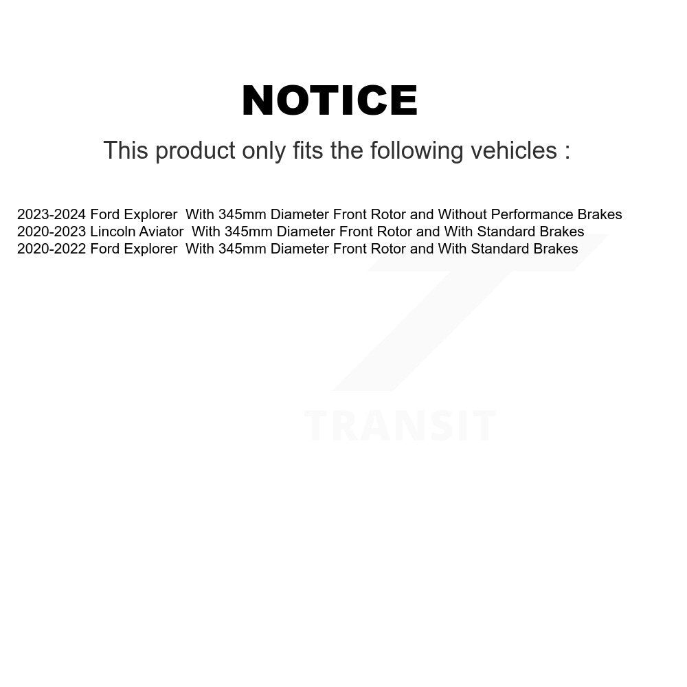 TEC TEC-2230 Front Ceramic Brake Pads for 2020-2024 Ford Explorer, Lincoln Aviator