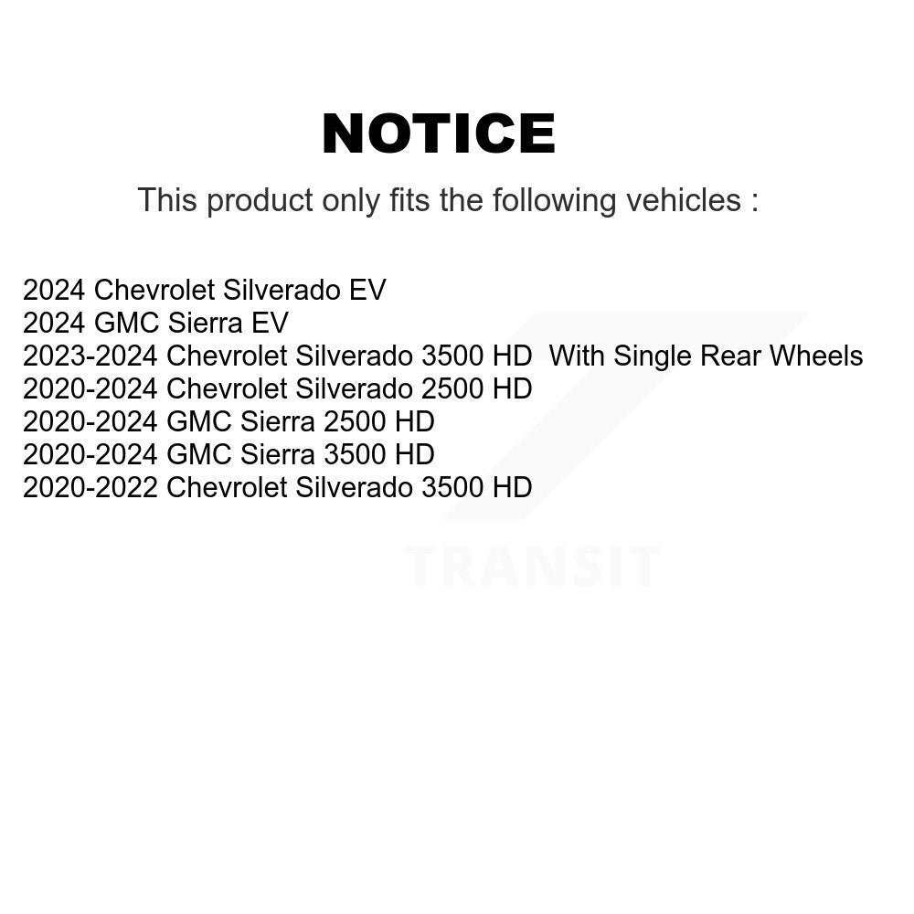 TEC TEC-2250 Front, Rear Ceramic Brake Pads for 2020-2024 Chevrolet Silverado 2500 HD, Chevrolet Silverado 3500 HD and Select Vehicles