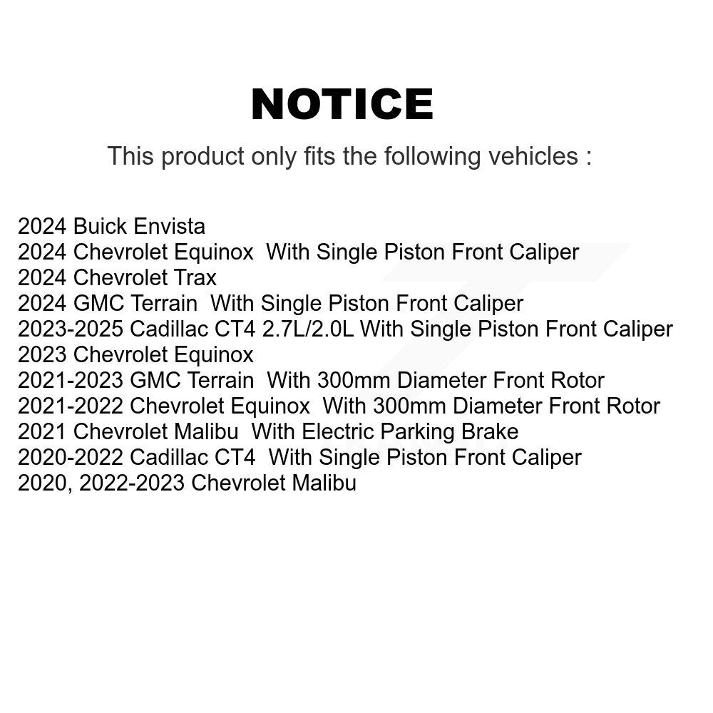 TEC TEC-2345 Front Ceramic Brake Pads for 2020-2025 Cadillac CT4, Chevrolet Malibu and Select Vehicles