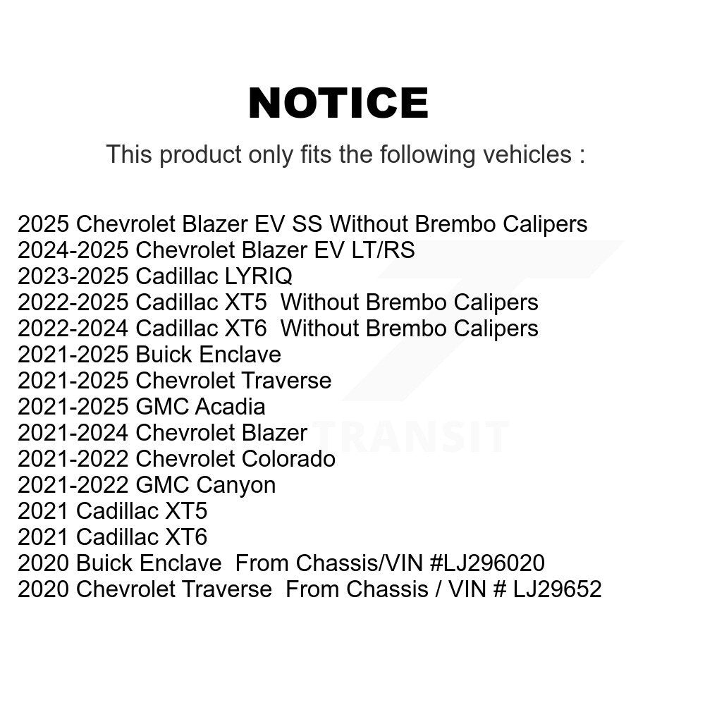 TEC TEC-2371 Front Ceramic Brake Pads for 2020-2025 Buick Enclave, Chevrolet Traverse and Select Vehicles