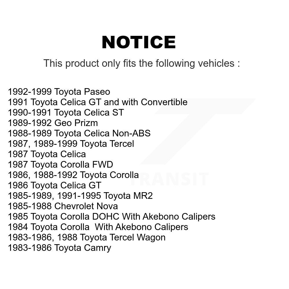 TEC TEC-242 Front Ceramic Brake Pads for 1983-1999 Toyota Camry, Toyota Tercel and Select Vehicles