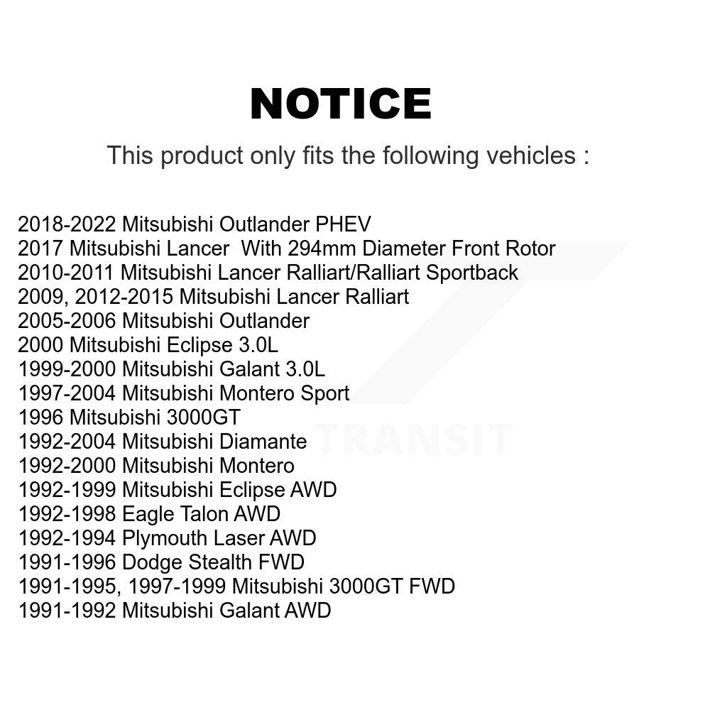 TEC TEC-530 Front Ceramic Brake Pads for 1991-2022 Dodge Stealth, Mitsubishi 3000GT and Select Vehicles