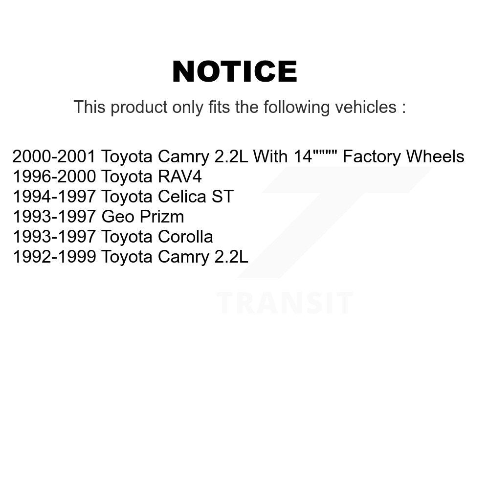 TEC TEC-562 Front Ceramic Brake Pads for 1992-2001 Toyota Camry, Geo Prizm and Select Vehicles