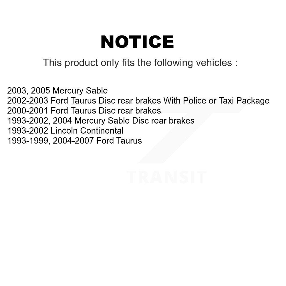 TEC TEC-610 Rear Ceramic Brake Pads for 1993-2007 Ford Taurus, Lincoln Continental, Mercury Sable