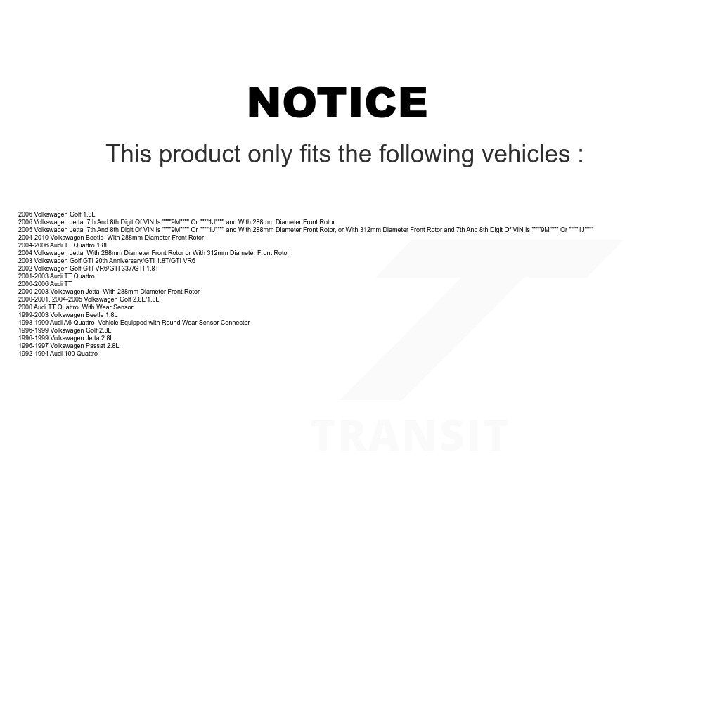 TEC TEC-687A Front Ceramic Brake Pads for 1992-2010 Audi 100 Quattro, Volkswagen Golf and Select Vehicles