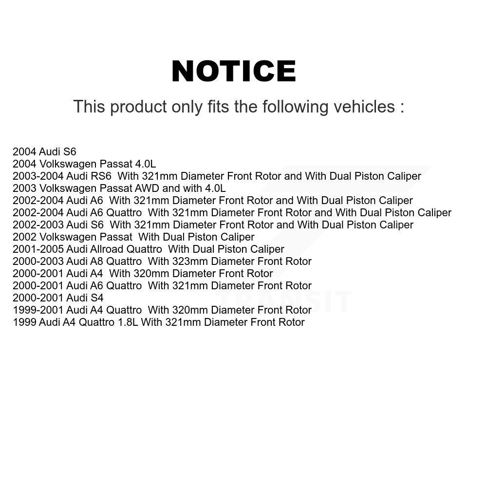 TEC TEC-912A Front Ceramic Brake Pads for 1999-2005 Audi A4 Quattro, Audi A4 and Select Vehicles