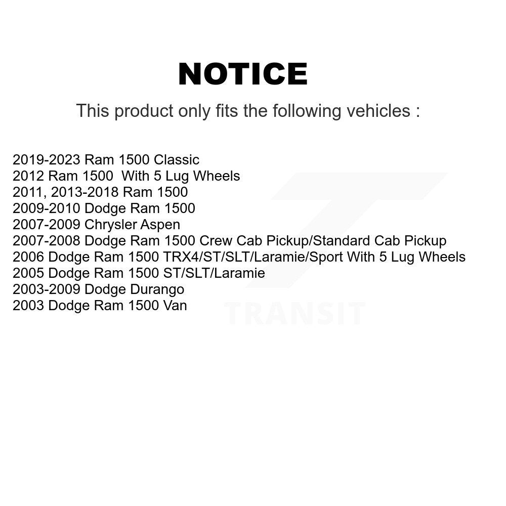 TEC TEC-967 Rear Ceramic Brake Pads for 2003-2023 Dodge Durango, Dodge Ram 1500 Van and Select Vehicles