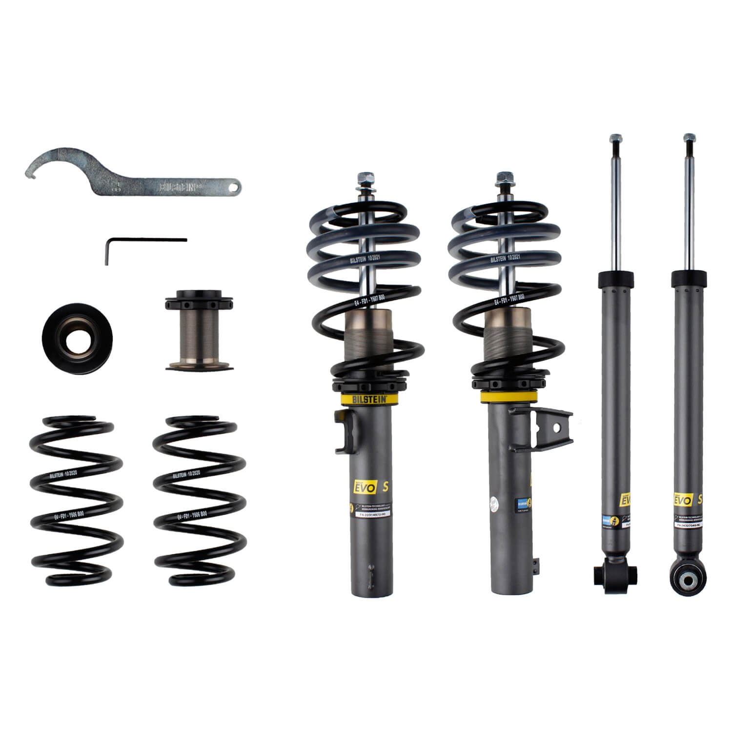 Bilstein 47-327030 EVO S Front And Rear Suspension 0.8"-1.4" x 0.4"-1.2" Suspension Lowering Kit for 2015-2019 Volkswagen E-Golf