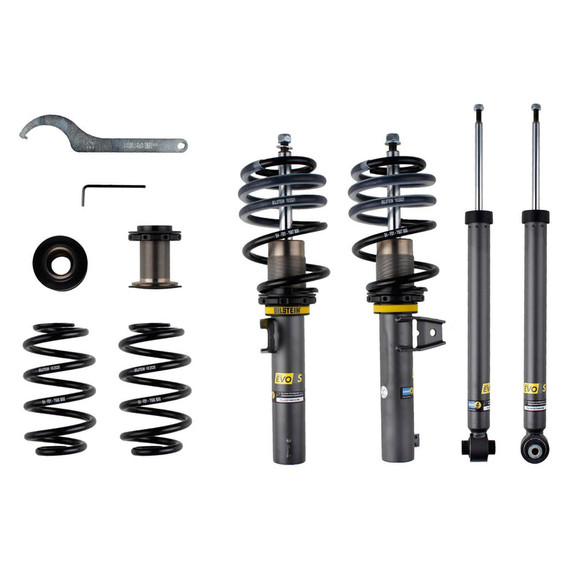 Bilstein 47-327030 EVO S Front And Rear Suspension 0.8"-1.4" x 0.4"-1.2" Suspension Lowering Kit for 2015-2019 Volkswagen E-Golf
