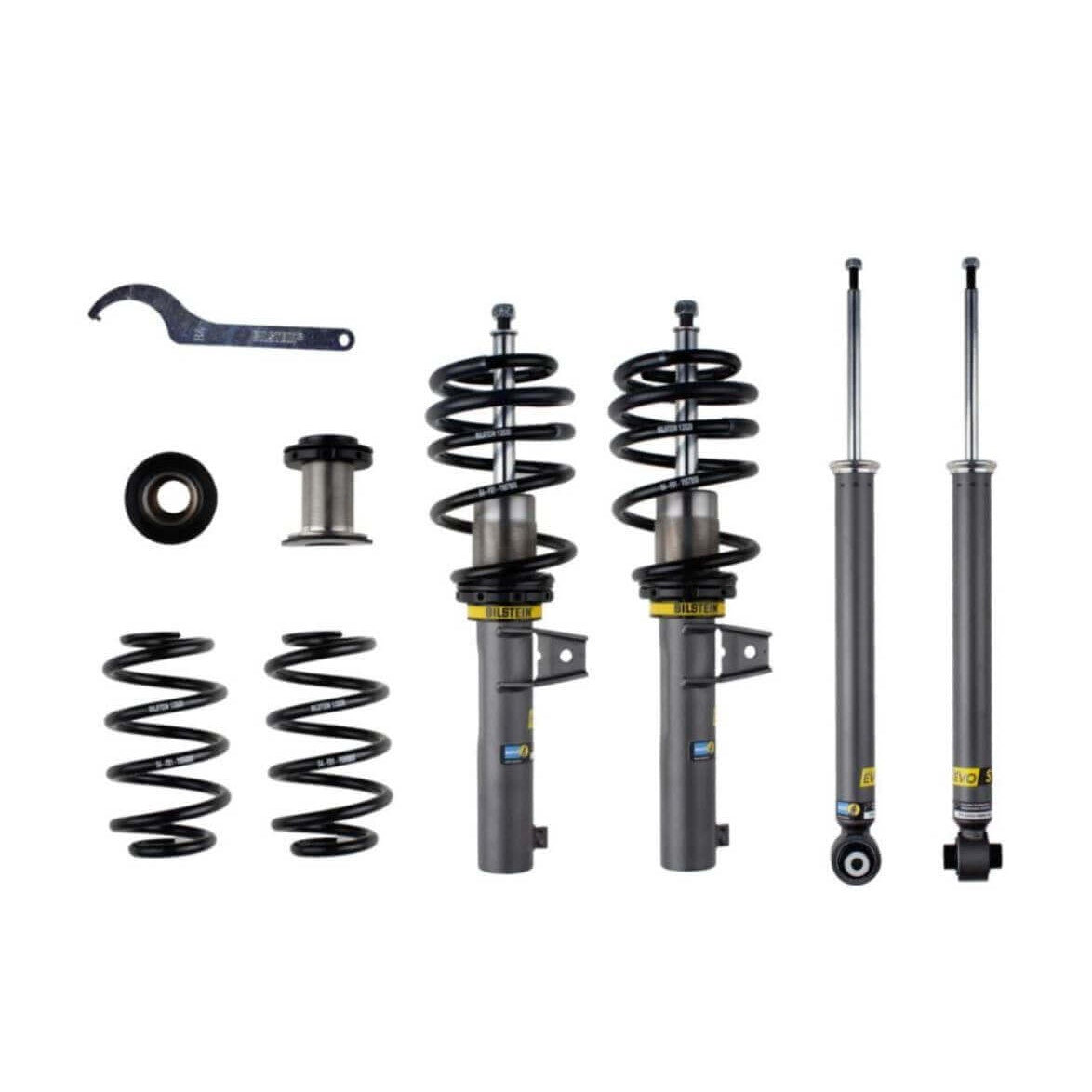Bilstein 47-342941 EVO S Front And Rear Suspension 0.3"-1.2" x 0"-1.2" Suspension Lowering Kit for 2015-2022 Audi A3 and More