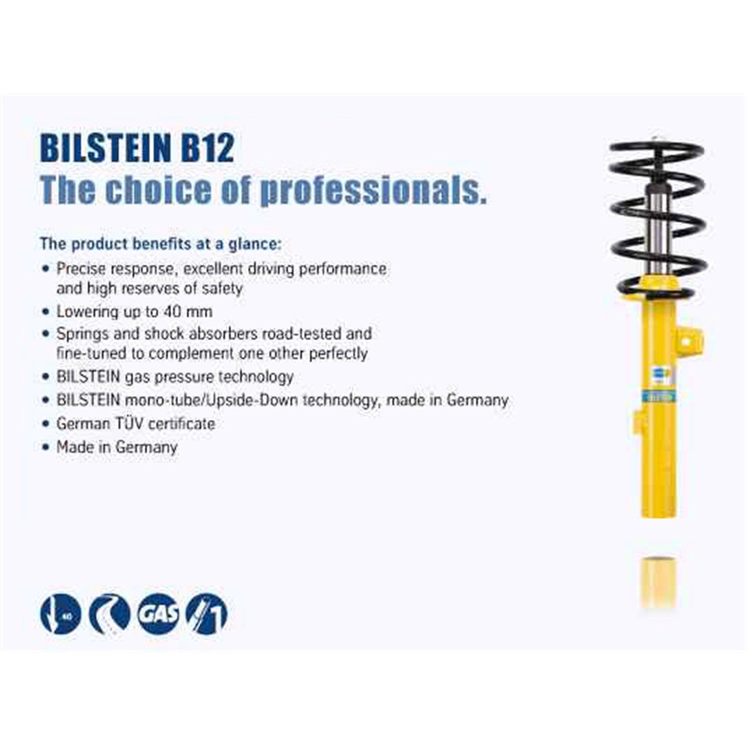 Bilstein 46-188687 B12 Series Pro-Kit Suspension Lowering Kit for 2007-2009 Audi A4