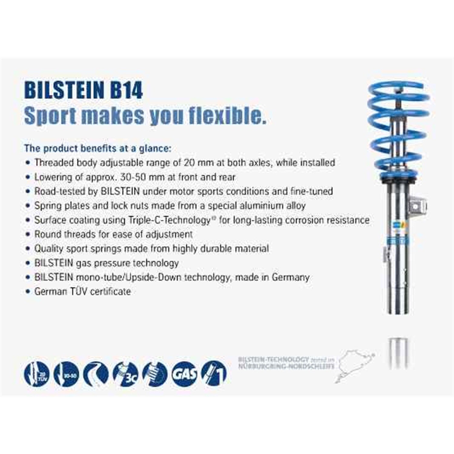 Bilstein 47-228214 B14 Series Suspension Lowering Kit for 2011-2017 Nissan Juke