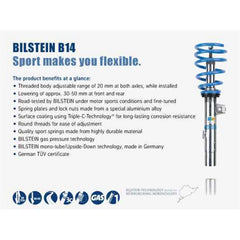 Bilstein 47-244412 B14 Series Suspension Lowering Kit for 2014-2024 Mini Cooper