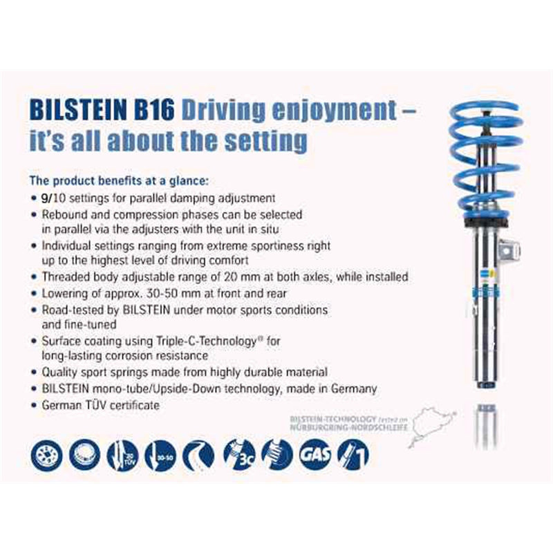 Bilstein 26-624648 B16 Series Rear Driver Or Passenger Side Shock Absorber for 2002-2005 Porsche 911