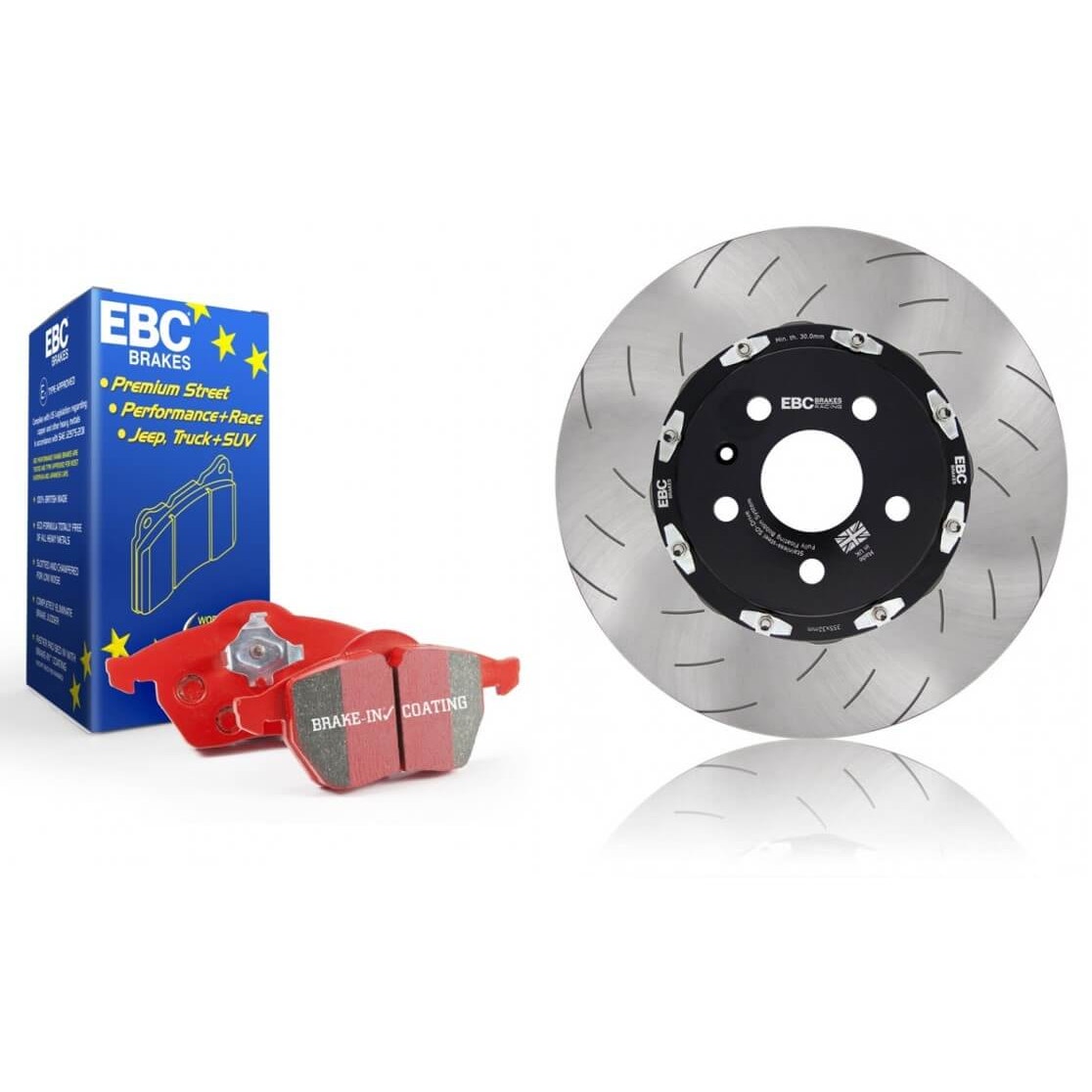 EBC Brakes S25KF1008 Front Stage 25 Redstuff Pads And Racing 2-Piece Rotors for 2016-2018 Ford Focus product image