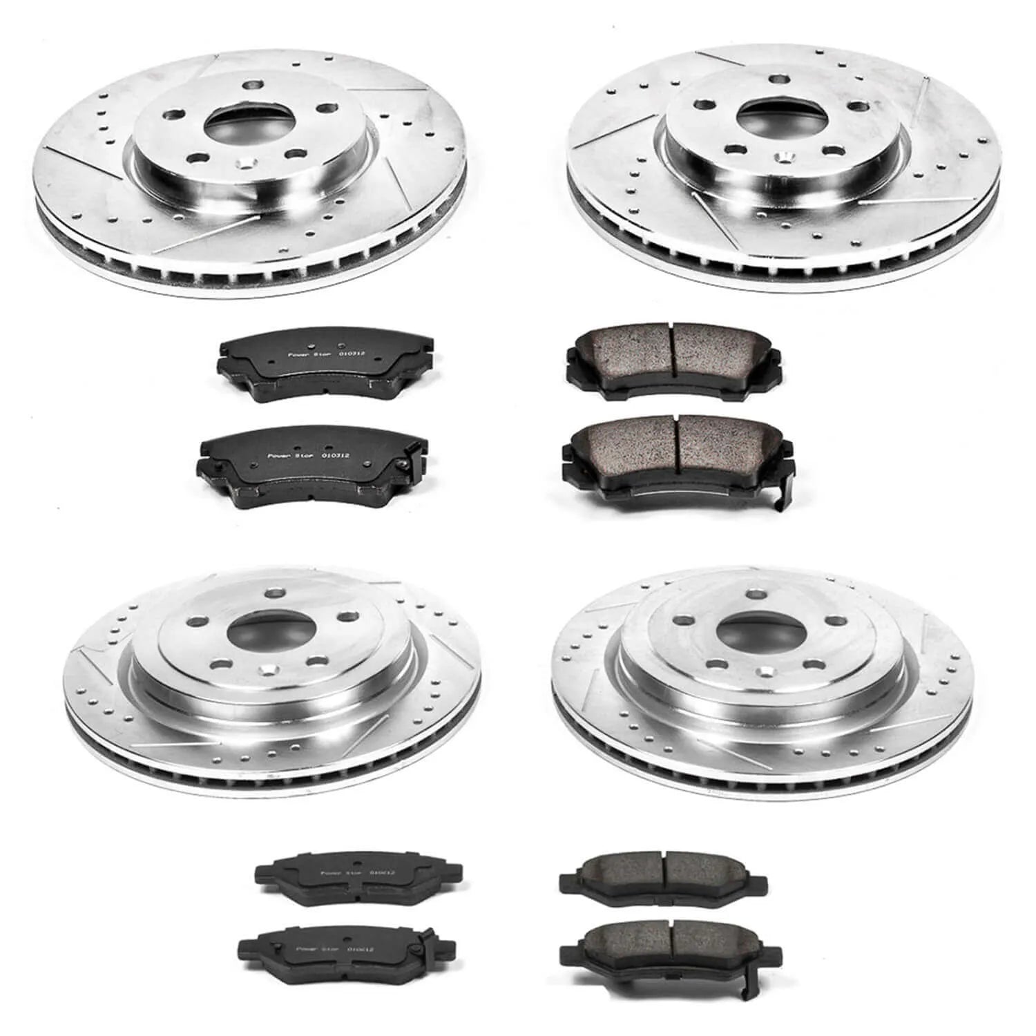 Power Stop K2816 - Z23 Evolution Sport Performance 1-Click Brake Kit With Hardware (Front And Rear)