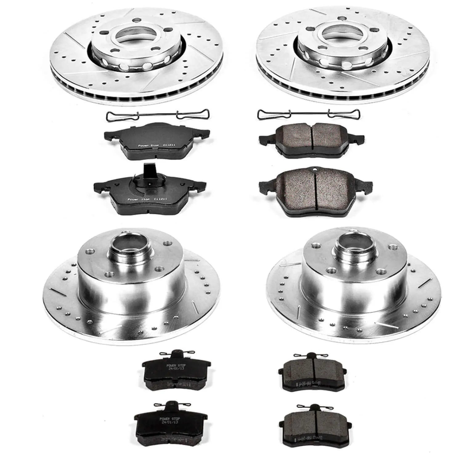 Power Stop K2823 - Z23 Evolution Sport Performance 1-Click Brake Kit With Hardware (Front And Rear)