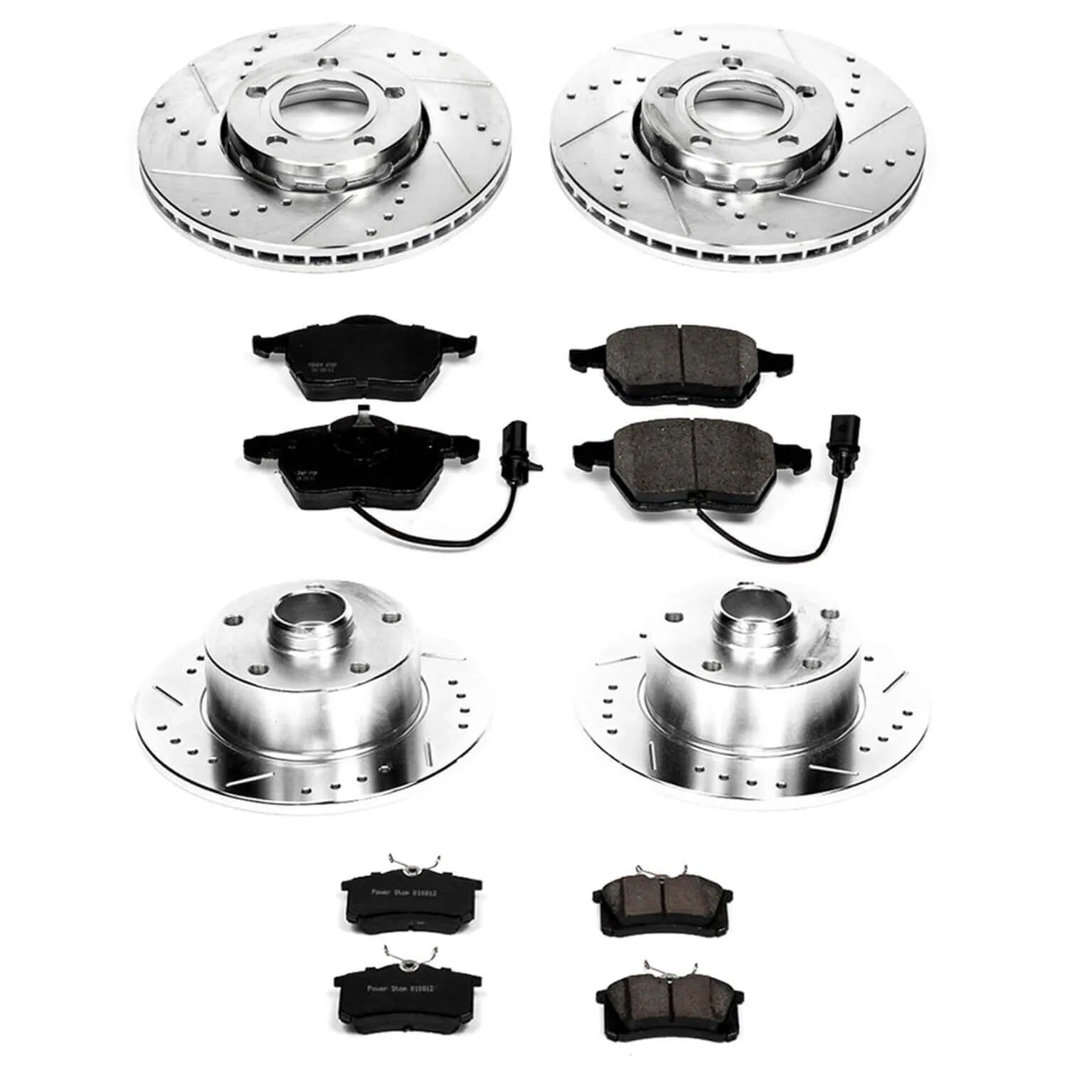 Power Stop K2825 - Z23 Evolution Sport Performance 1-Click Brake Kit With Hardware (Front And Rear)